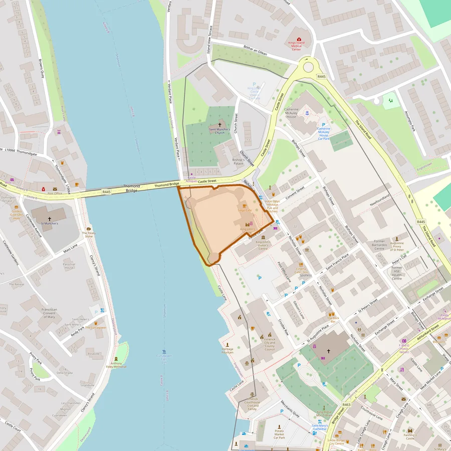 The site layer for King John's Castle, Limerick